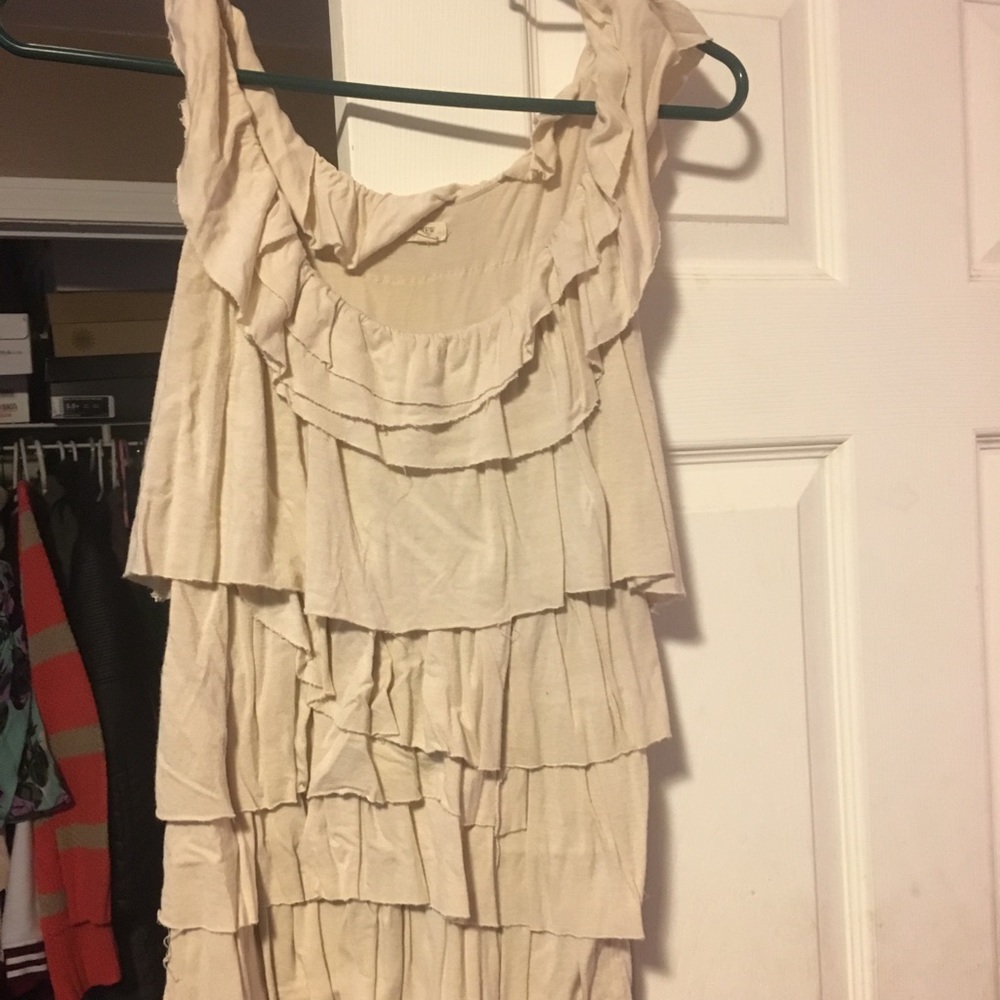 Beige sleeveless blouse